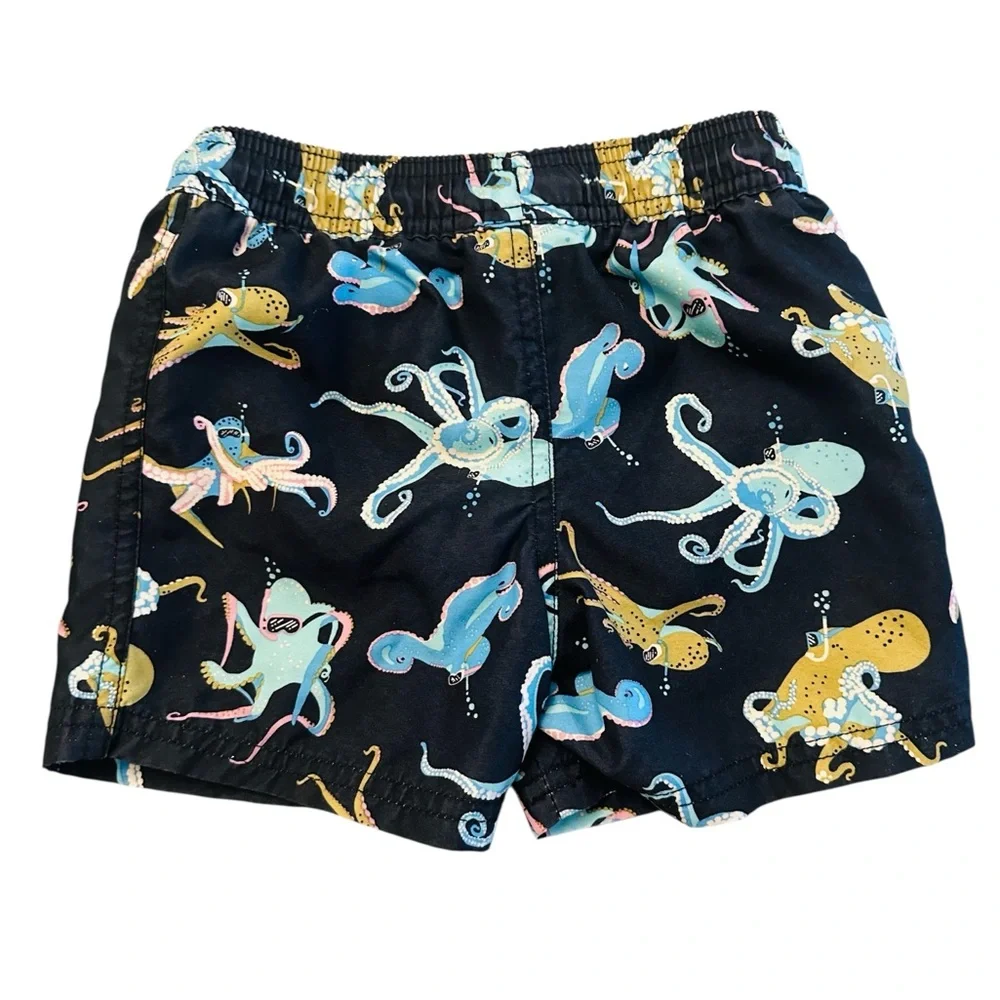 Carter's Swim Set Sea Print Shorts,Puddle Jumper, Sandals. Boys 3t 4t Shoes 7/8 - Picture 3 of 9